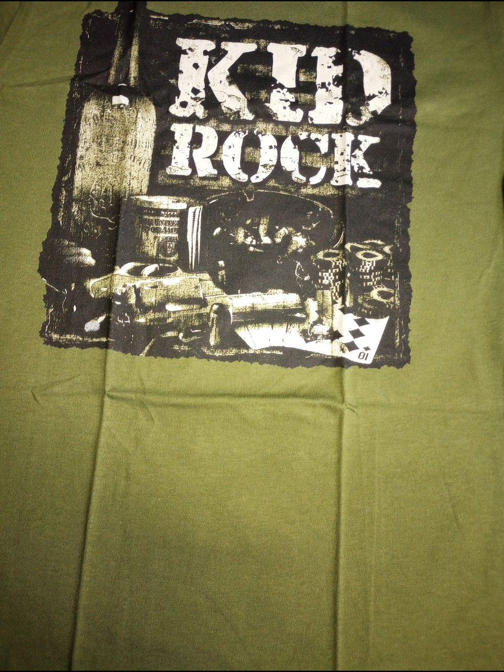 Kid Rock Olive Green Graphic Tee Size Small